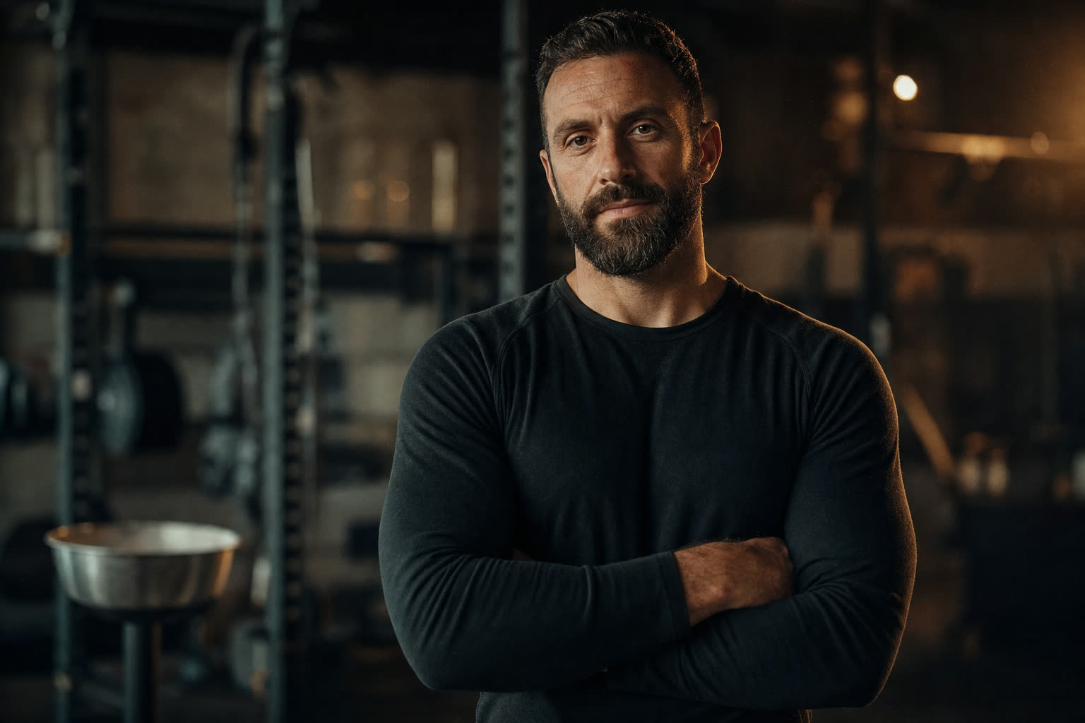 Heston Swallow, strength coach, standing in his gym
